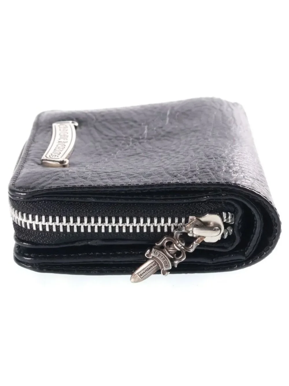Chrome Hearts SQ Zip Bill Square Zip Building Leather Wallet Black